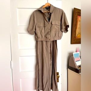 Rachel Zoe crop shirt pant set (never worn)